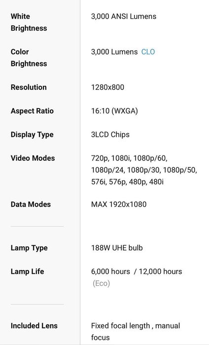 Проектор Epson CO-W01