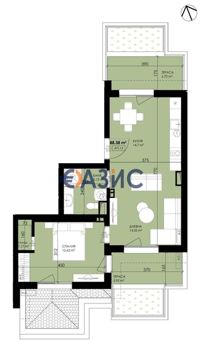 Продава се Двустаен апартамент в Созопол - 96 кв.м за 660 €/кв.м - Снимка #1