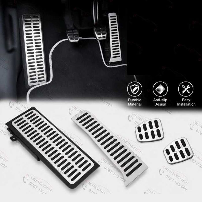 Set pedale inox cutie DSG sau manuala VW Passat B6,B7, CC, Tiguan, Golf 5, Golf 6, Eos, Scirocco, Skoda octavia 2, Seat Leon 1P