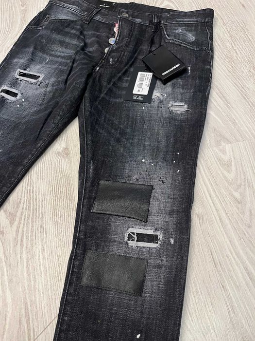 Dsquared2 blugi Skater Jean cu piele 48 italy, sau M, retail 725 euro