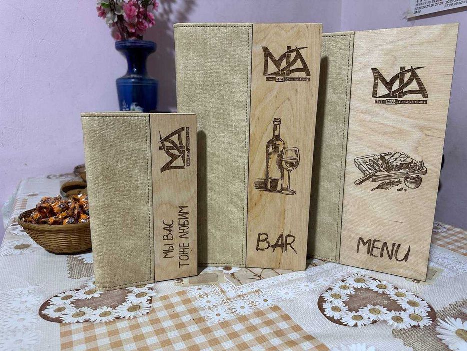 Меню, Чек книжки, Папки на подпись, Бейджики