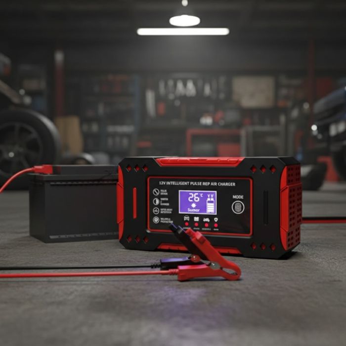Интелигентно зарядно за акумулатор с дисплей 12V 6A импулсно