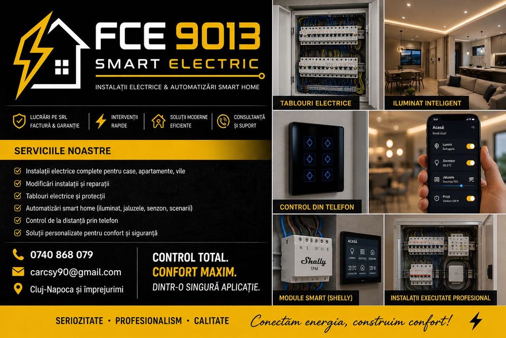 Electrician Cluj – Instalații electrice & Smart Home (FCE 9013 SRL)