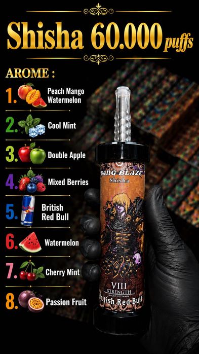 Vape 80.000 Puffs Narghilea Reincarcabil Aur Mult