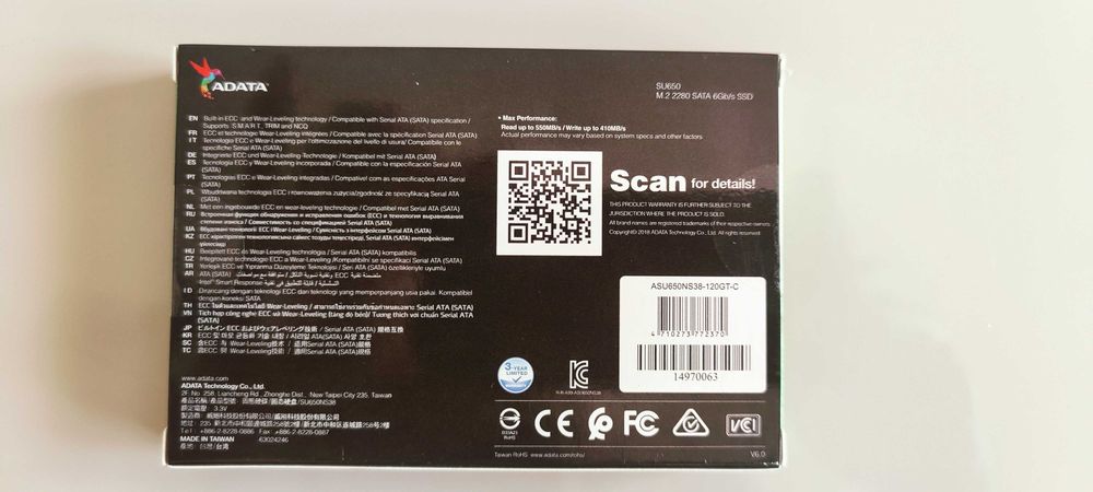 SSD ADATA Ultimate SU650 M.2 2280 SATA 6Gb/s 120GB