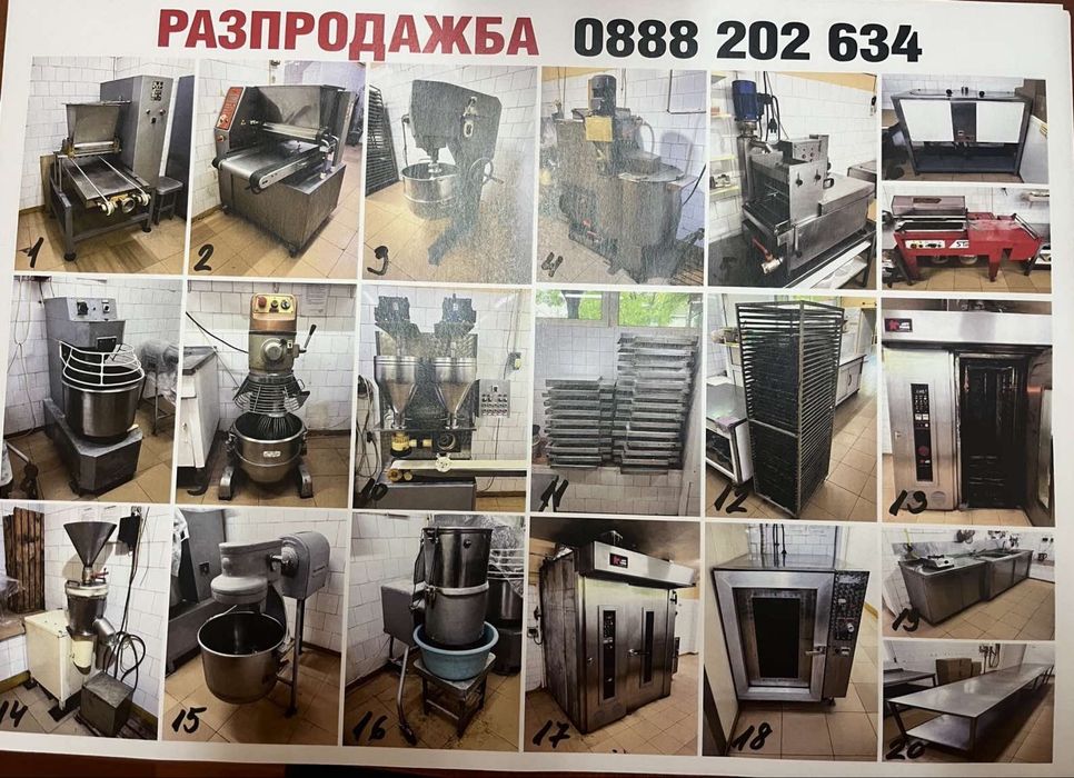 Разпродажба на производствени машини за сладкарски цех