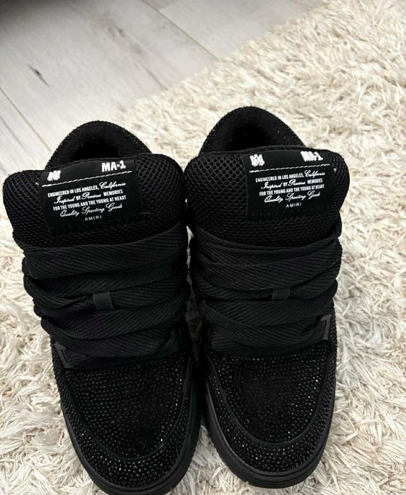 Adidasi AMIRI MA-1 Full Black cu Cristale