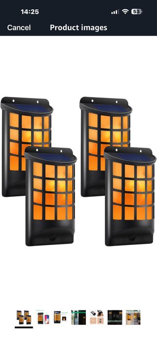 Lumina/baterie solara cu flacara - 4 bucati noi