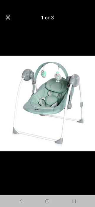 LORELLI Classic Електрическа люлка PORTOFINO FROSTY GREEN STARS