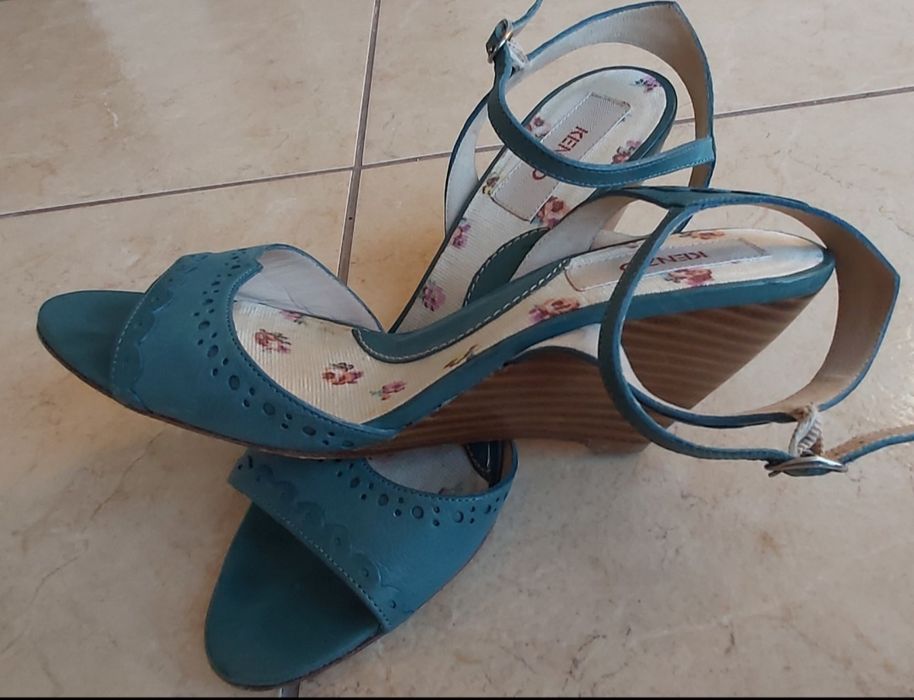 Kenzo ,сандали н.37,5/38 ,естествена кожа ,тюркоаз