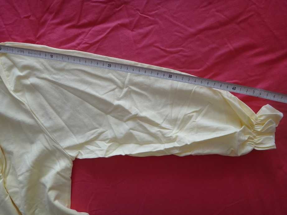 Нова дълга нощница 100% памук в жълто с дълъг ръкав от едно време