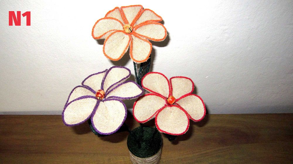 Цветя от канап в саксия