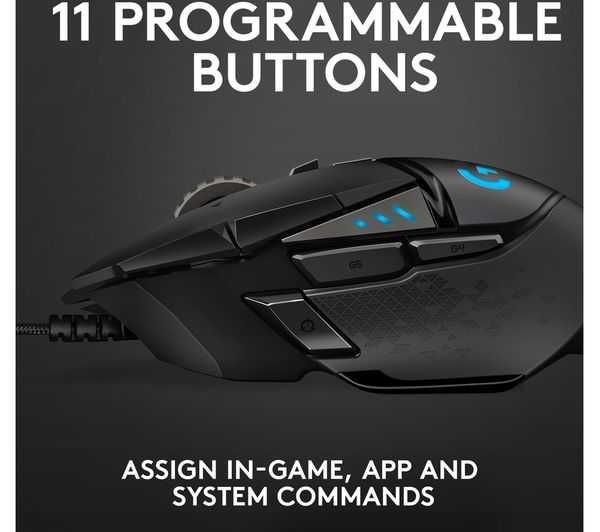 Mouse Gaming Logitech G502 Hero 25K DPI cu fir Negru cod 910-005470 nou sigilat