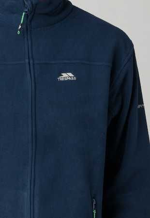 Trespass bluza sport barbati din fleece cu fermoar, albastru, L