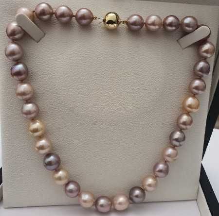 colier luxos perle naturale edison 13.8mm si aur 14k