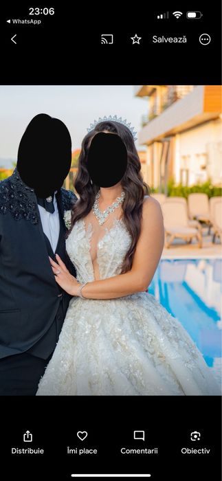 Rochie de mireasă tip prințesă, mărimea S-M