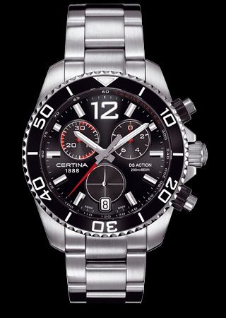 Часовник Certina DS Action chronograph black color