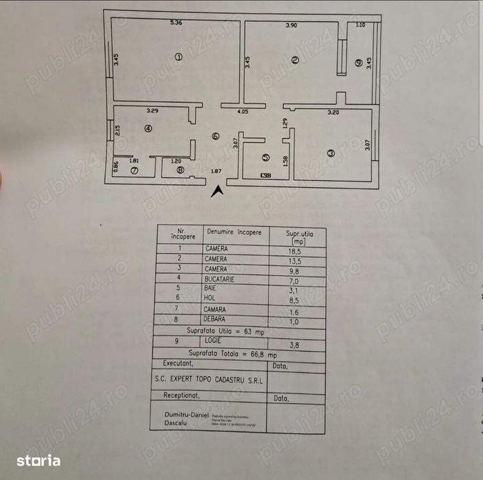 Apartament cu 3 camere, parter  cu logie, bloc 1978, Iulius Mall