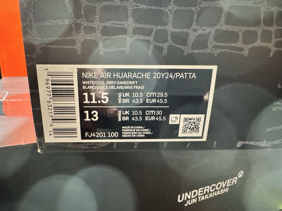 № 45.5 оригинални Nike Air Huarache 20Y24 Patta ShoeMag