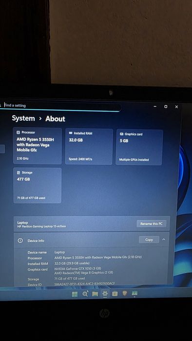 Laptop Gaming - HP Pavilion 15 - 32GB RAM