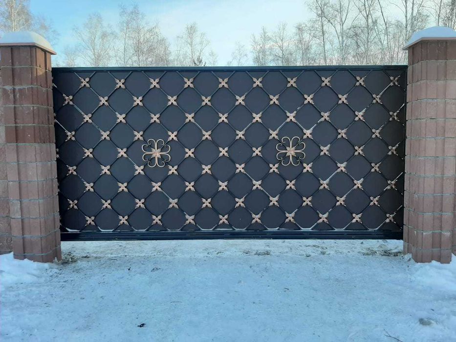 Ворота откатные  заборы навесы