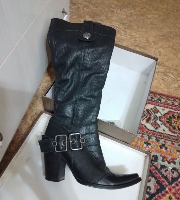 Сапоги женские кожаные