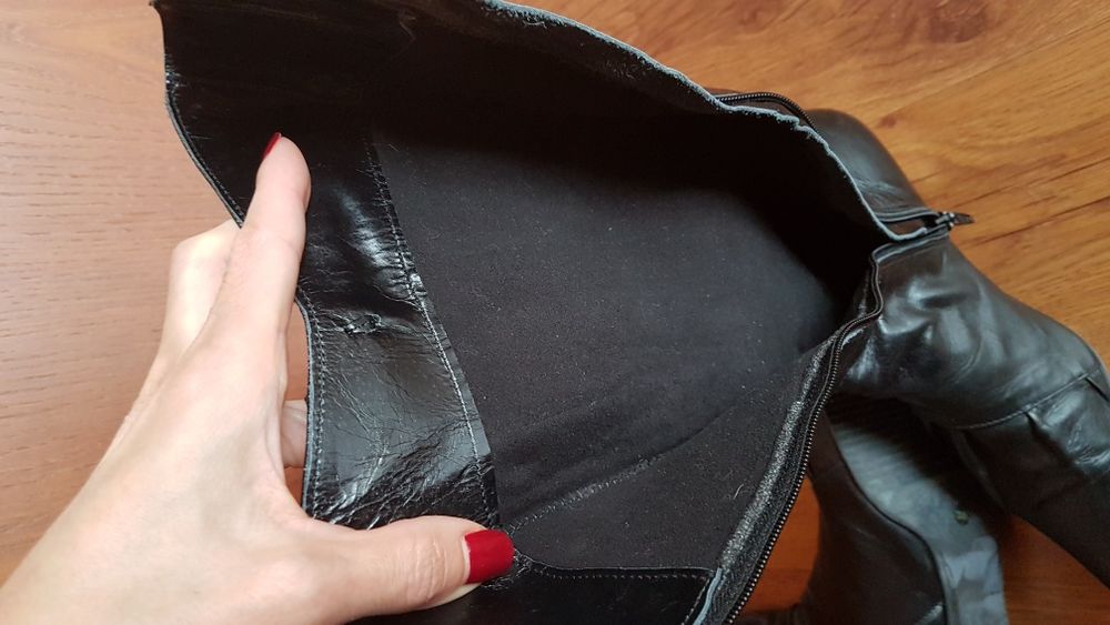 Елегантни ботушки от естествена кожа -38 номер + подарък шалче