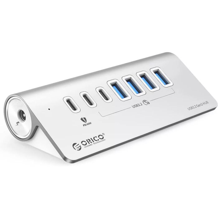 Hub USB-C ORICO cu 7 porturi 10Gbps 60W PD
