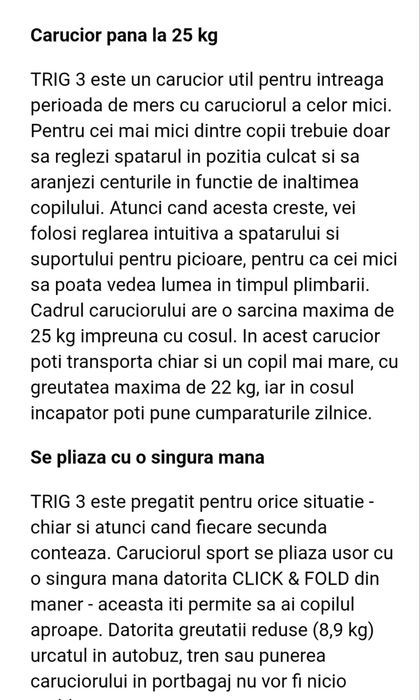căruciorul sport Kinderkraft Trig 3