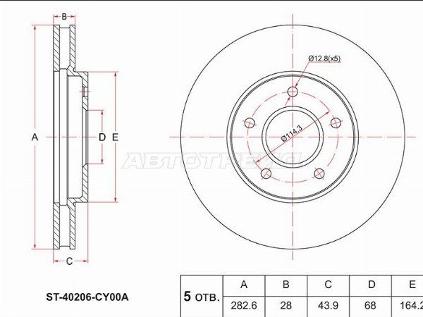 Диск тормозной Nissan Serena