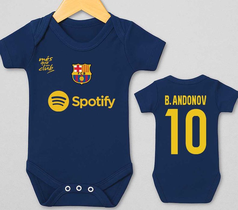 Бебешки бодита Liverpool Barcelona Milan Juventus ИМЕ и НОМЕР по избор