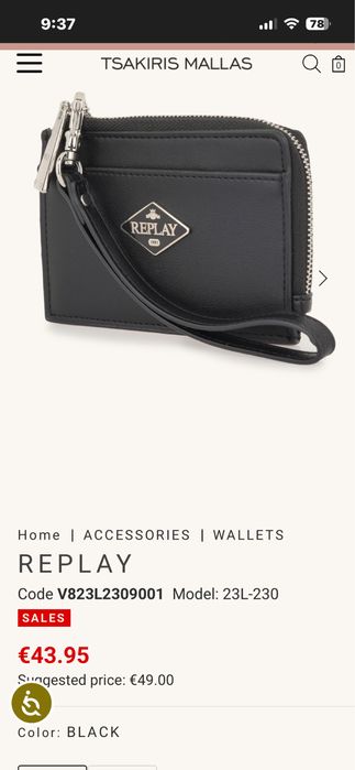 Черно портмоне Replay