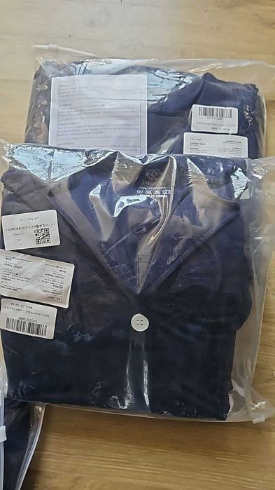 MoFiz Дълги пижами за жени, зимни меки пижами с дълъг ръкав и копчета