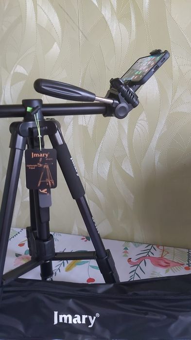 Жоғары сапалы мықты штатив. Смартфон, видеокамера, фотоапаратқа арнал.