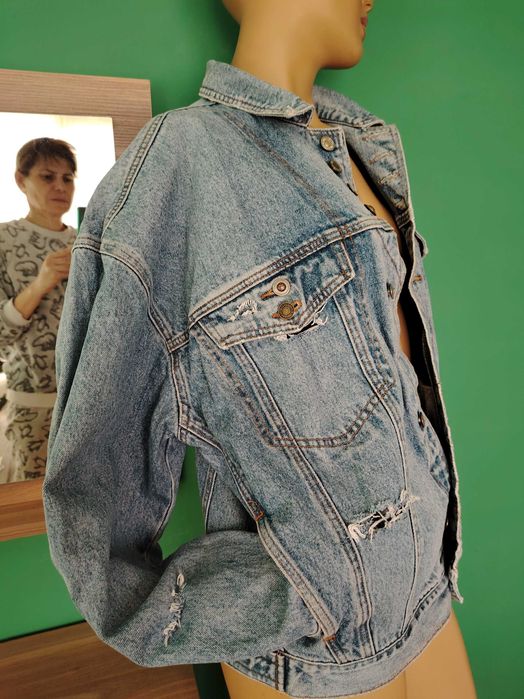 Дънково и кожено яке размер М