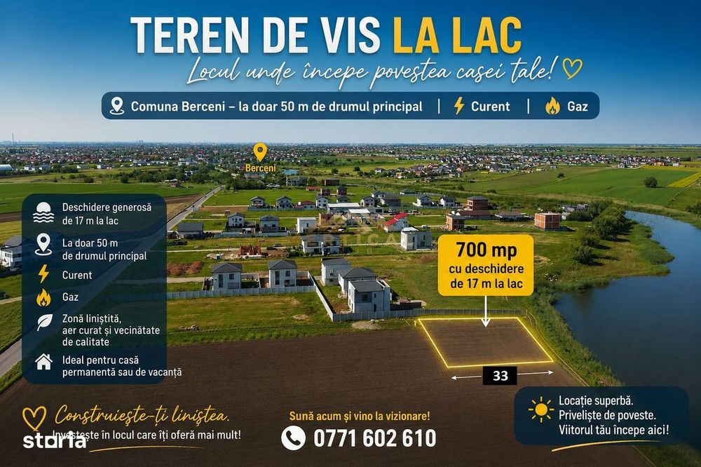 Teren Premium 700 mp, oportunitate, Berceni/ Vidra