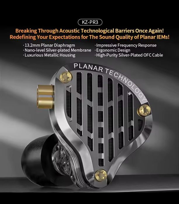 Căști KZ PR3 Planar magnetic