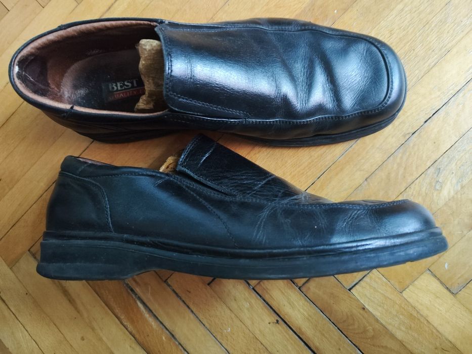Pantofi piele negru mărimea 45 in stare buna