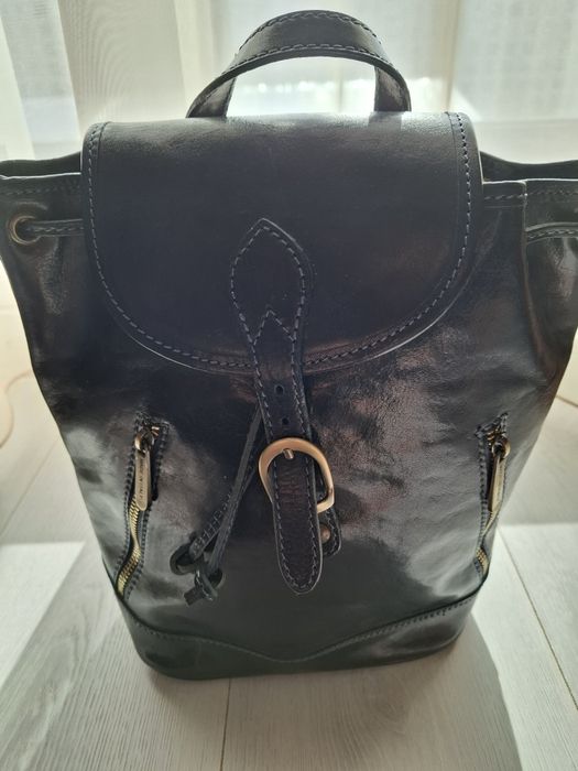 Rucsac piele naturala albastra, femei