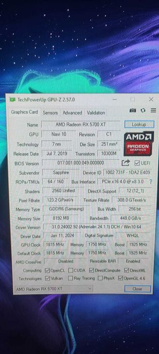 Placa video Sapphire Radeon™ RX 5700 XT NITRO 8GB GDDR6 256-bit