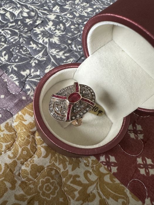 Inel Aur 14k cu Diamant si Rubin
