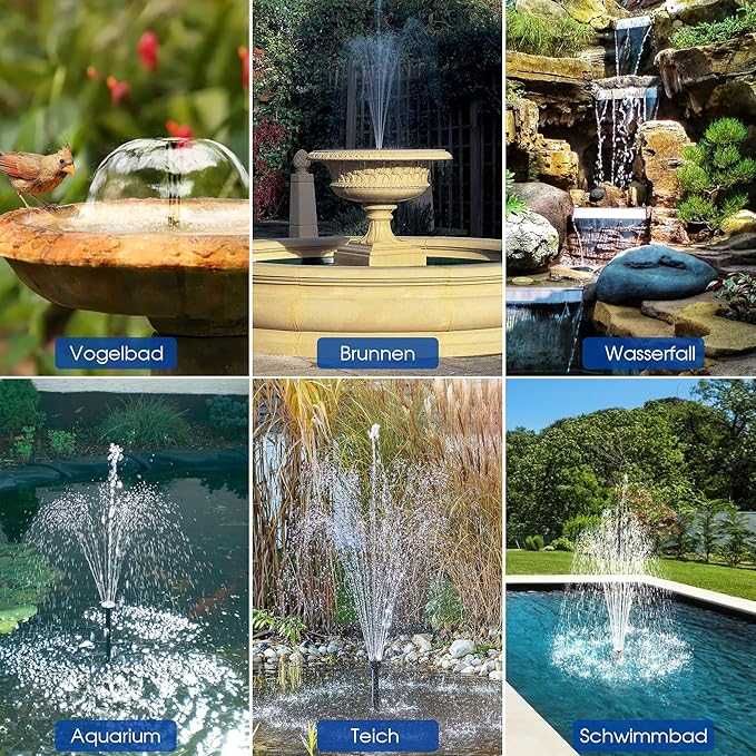 Fântână solară Biling pentru iaz, 20W, 875L/H, cu energie solară