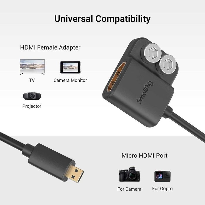 SMALLRIG adaptor HDMI Micro D la HDMI A 4K 60Hz