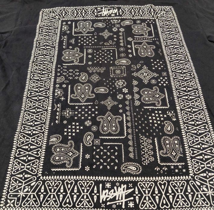 Stussy Paisley Bandana Patern тениска XL Vintage памучна