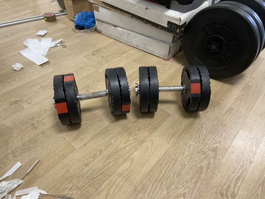 Gantere reglabile noi cu discuri cu maner 25 kg, 12,5+12,5=25 kg, noi