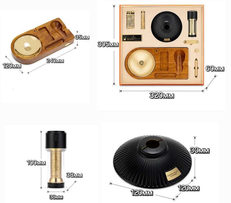 Пепелник за лула, Cigarloong, Запалка с вграден преса стик, Абажур