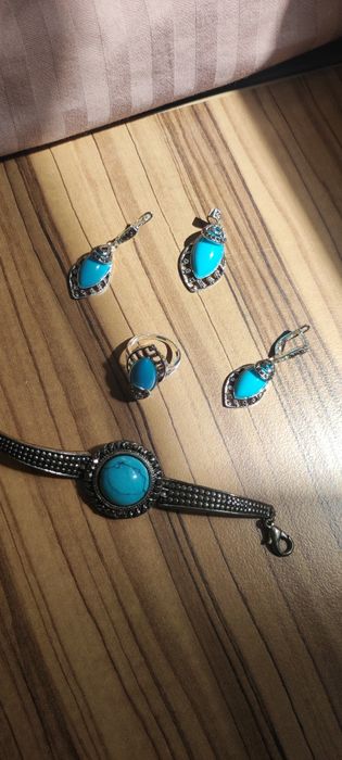 Продам комплект бирюза 925 проба