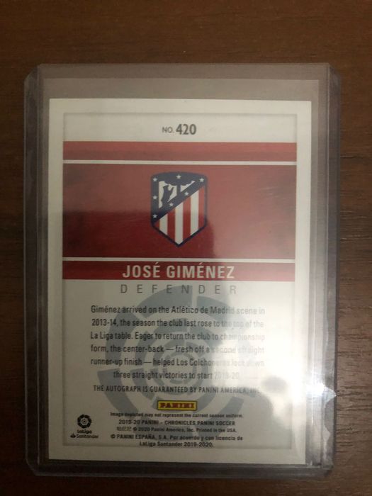 Автограф panini giminez Atletico