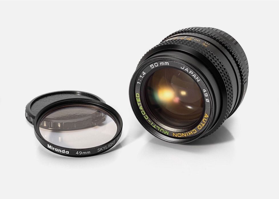 Auto Chinon Multi-Coated 50mm f/1.4 Ръчен Обектив, Резба Pentax K /PK