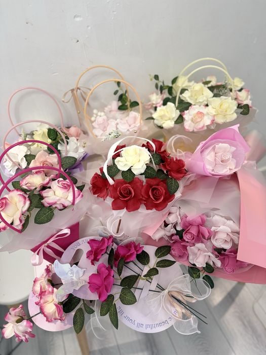 Букет из мыльных роз